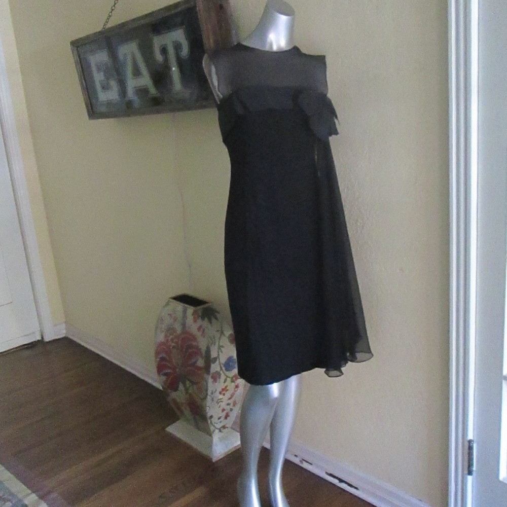 50s Lee Claire Cocktail Dress Black Sexy Chic SXS